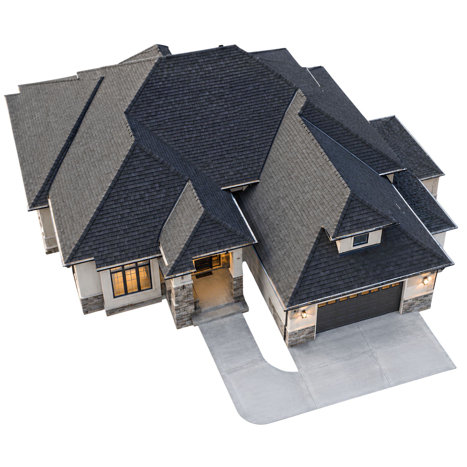 Premium asphalt shingle roof on a luxury Southeast Idaho home